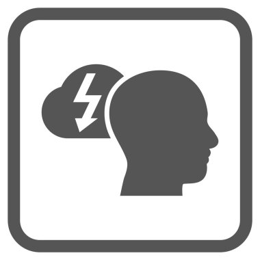 Beyin fırtınası vektör simgesi bir çerçeve içinde