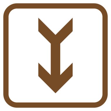 Vektör simgesi bir çerçeve içinde aşağı ok