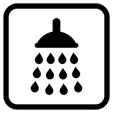 Duş vektör simgesi bir çerçeve içinde