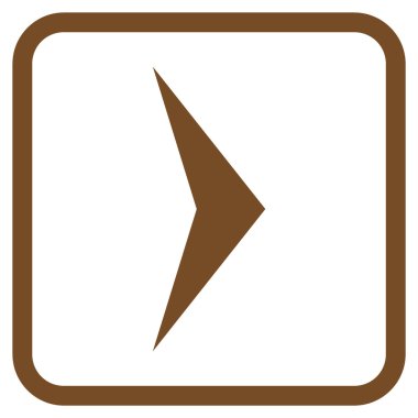 Ok ucu doğru vektör simgesi bir çerçeve içinde