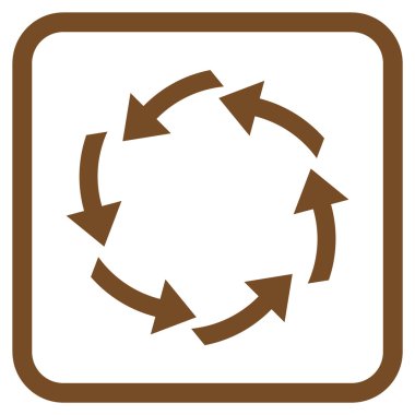 Dolaşım vektör simgesi bir çerçeve içinde