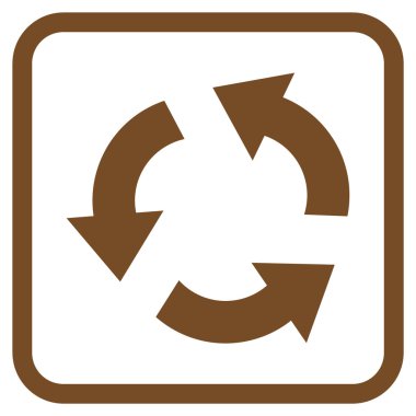 Geri dönüşüm vektör simgesi bir çerçeve içinde