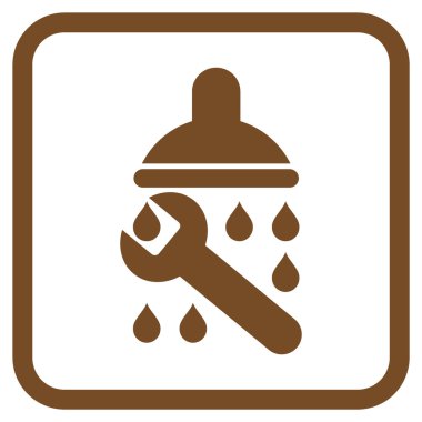 Duş sıhhi tesisat vektör simgesi bir çerçeve içinde