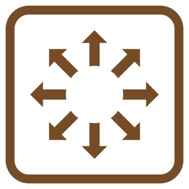 Genişletin okları vektör simgesi bir çerçeve içinde