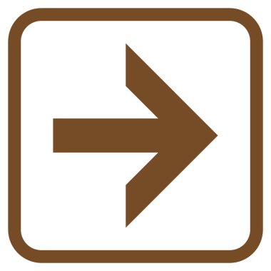 Ok sağ vektör simgesi bir çerçeve içinde