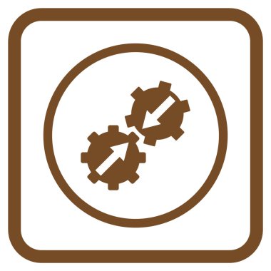 Dişli Tümleştirme vektör simgesi bir çerçeve içinde