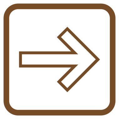 Ok sağ vektör simgesi bir çerçeve içinde