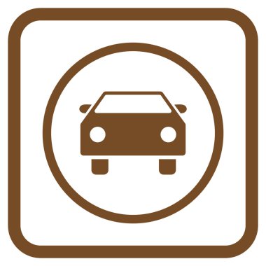 Araba vektör simgesi bir çerçeve içinde