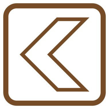 Ok ucu sol vektör simgesi bir çerçeve içinde