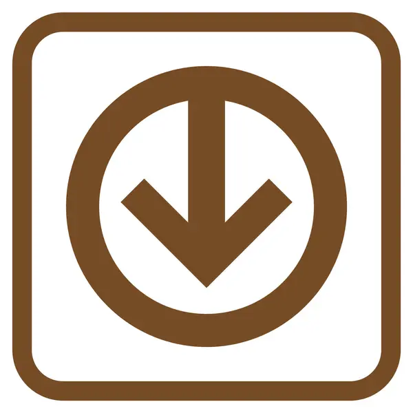 Direção para baixo vetor ícone em uma moldura — Vetor de Stock