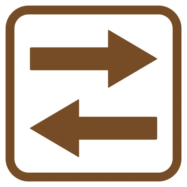 Flechas de giro horizontales Vector icono en un marco — Vector de stock