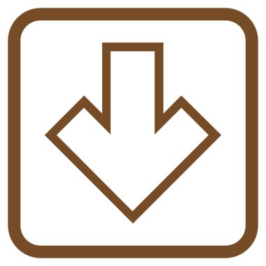 Vektör simgesi bir çerçeve içinde aşağı ok