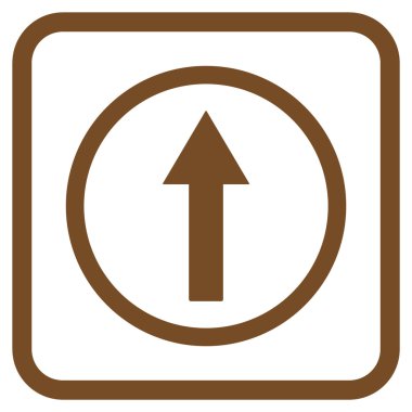 Bir çerçeve içinde yukarı yönlü ok vektör simgesi