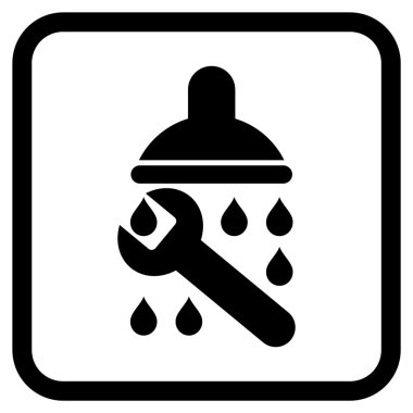 Duş sıhhi tesisat vektör simgesi bir çerçeve içinde