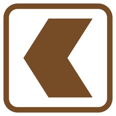 Yön sol vektör simgesi bir çerçeve içinde