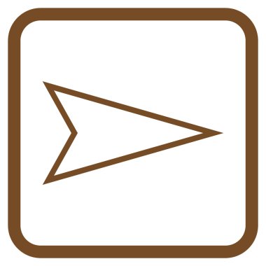 İşaretçi doğru vektör simgesi bir çerçeve içinde