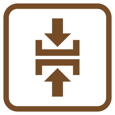 Basın düşey yönde vektör simgesi bir çerçeve içinde