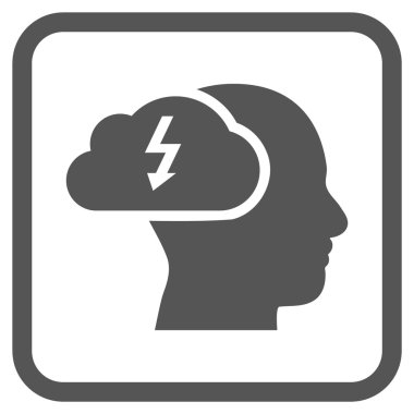 Beyin fırtınası vektör simgesi bir çerçeve içinde