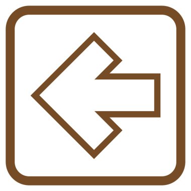 Ok sol vektör simgesi bir çerçeve içinde