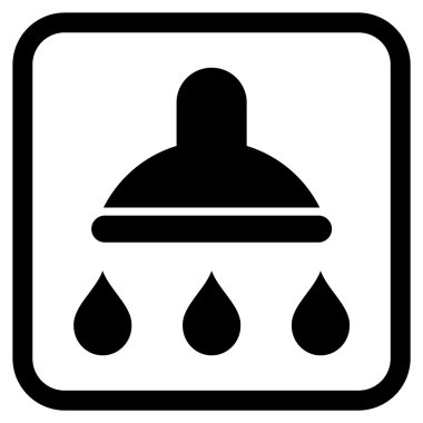 Duş vektör simgesi bir çerçeve içinde