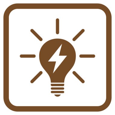 Elektrik ışık ampul vektör simgesi bir çerçeve içinde