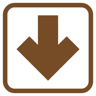 Vektör simgesi bir çerçeve içinde aşağı ok