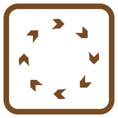 Dolaşım vektör simgesi bir çerçeve içinde