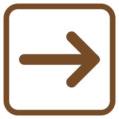 Ok sağ vektör simgesi bir çerçeve içinde