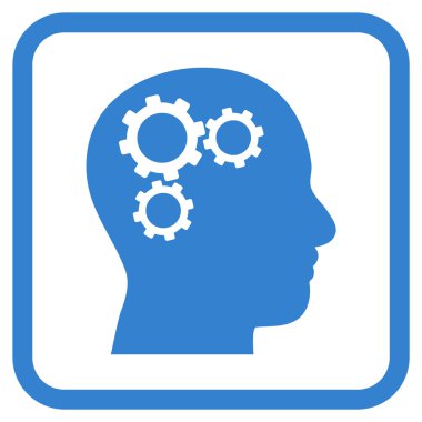 Beyin Gears vektör simgesi bir çerçeve içinde