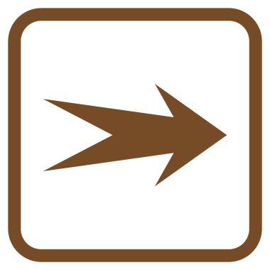 Ok sağ vektör simgesi bir çerçeve içinde