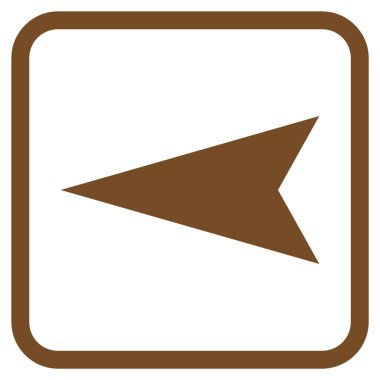 Ok ucu sol vektör simgesi bir çerçeve içinde