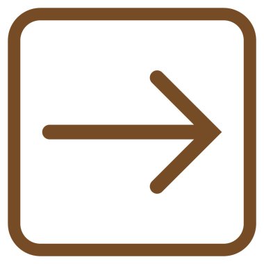 Ok sağ vektör simgesi bir çerçeve içinde