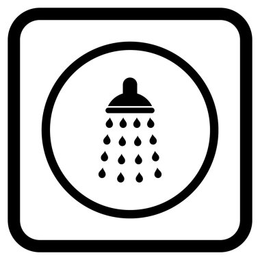Duş vektör simgesi bir çerçeve içinde