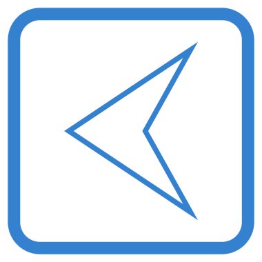 Ok ucu sol vektör simgesi bir çerçeve içinde