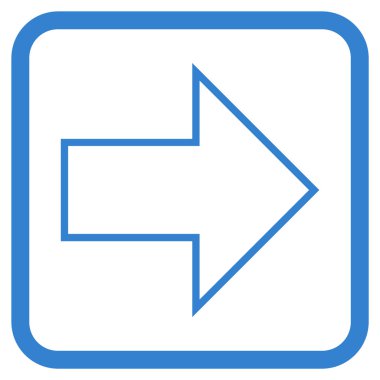 Ok sağ vektör simgesi bir çerçeve içinde