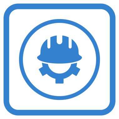 Geliştirme kask vektör simgesi bir çerçeve içinde