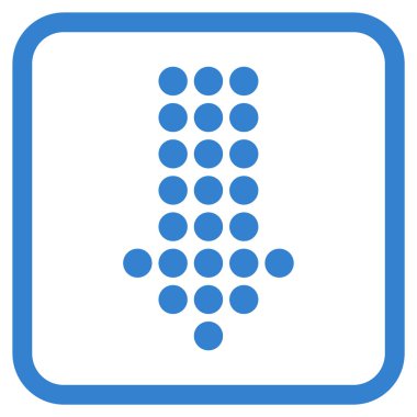 Vektör simgesi bir çerçeve içinde aşağı noktalı ok