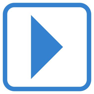 Ok ucu doğru vektör simgesi bir çerçeve içinde