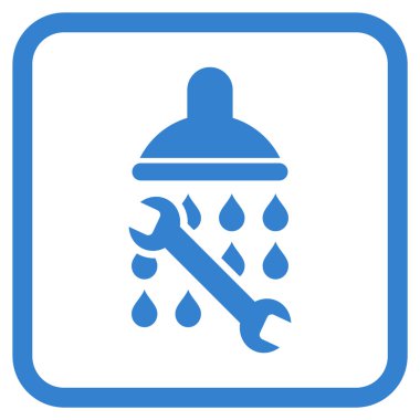 Duş sıhhi tesisat vektör simgesi bir çerçeve içinde