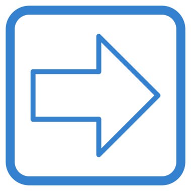 Ok sağ vektör simgesi bir çerçeve içinde