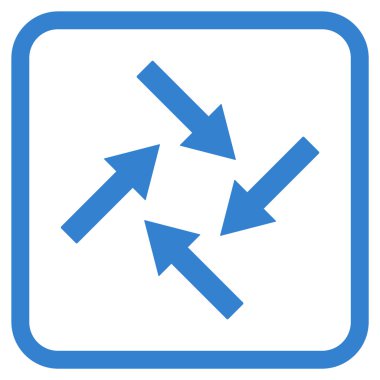 Merkezcil oklar bir çerçeve içinde simge vektör