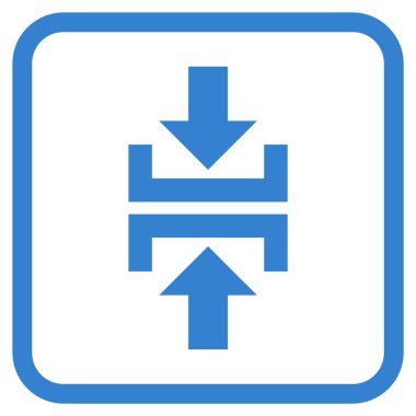 Basın düşey yönde vektör simgesi bir çerçeve içinde