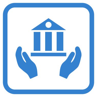 Banka hizmet vektör simgesi bir çerçeve içinde