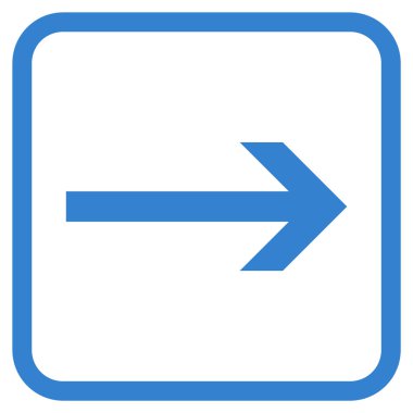 Ok sağ vektör simgesi bir çerçeve içinde