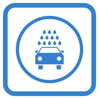 Oto yıkama vektör simgesi bir çerçeve içinde