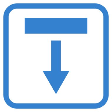 Vektör simgesi bir çerçeve içinde aşağı çekin