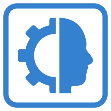 Cyborg dişli vektör simgesi bir çerçeve içinde