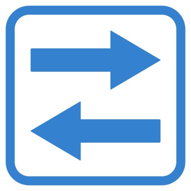 Yatay Çevir ok simge bir çerçeve içinde vektör