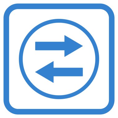 Yatay Çevir ok simge bir çerçeve içinde vektör