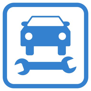 Araba tamir vektör simgesi bir çerçeve içinde